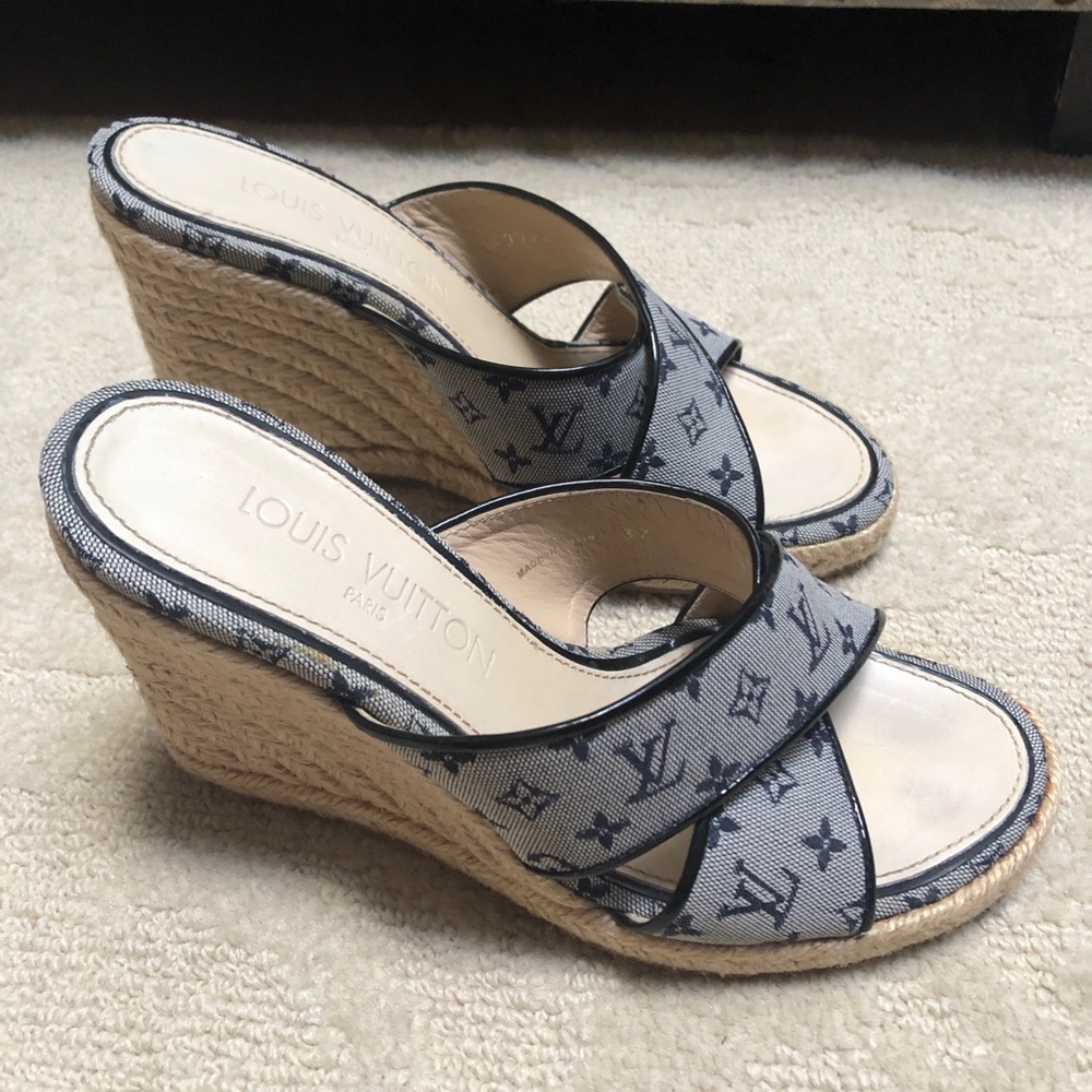 Louis Vuitton mini monogram espadrille wedges
